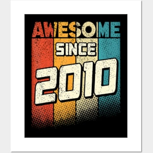 Awesome Since 2010 14 Yo Retro 14Th Birthday Boy Posters and Art